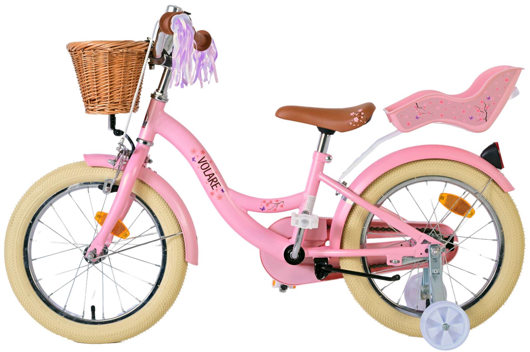 Volare Blossom Barncykel 16 tum, Rosa - Lilla Cykelbutiken