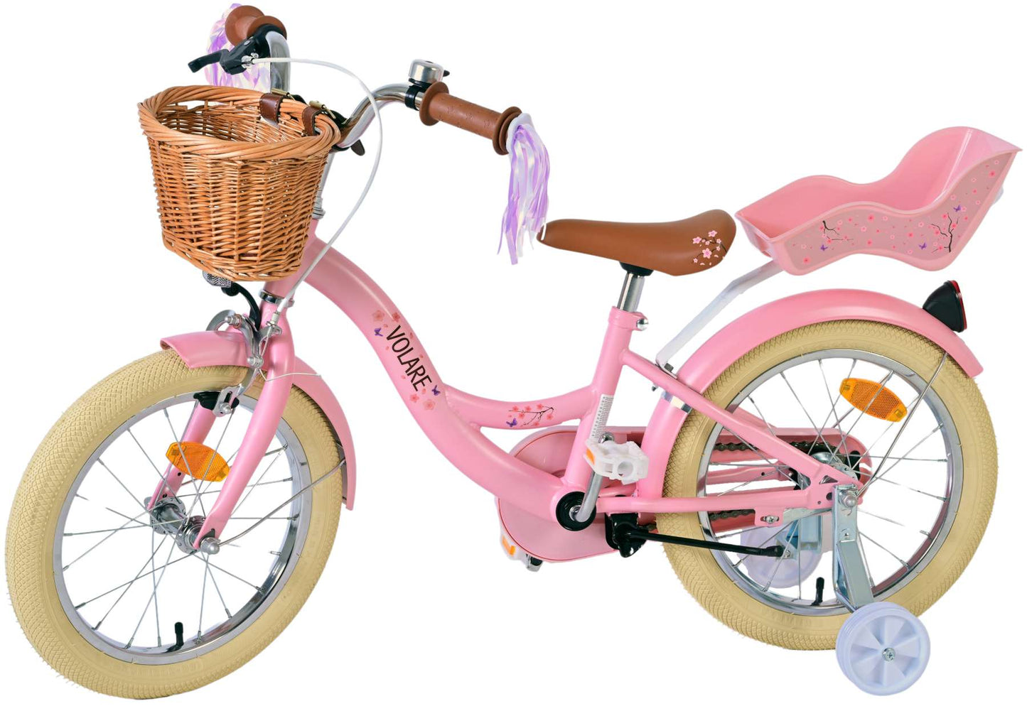 Volare Blossom Barncykel 16 tum, Rosa - Lilla Cykelbutiken