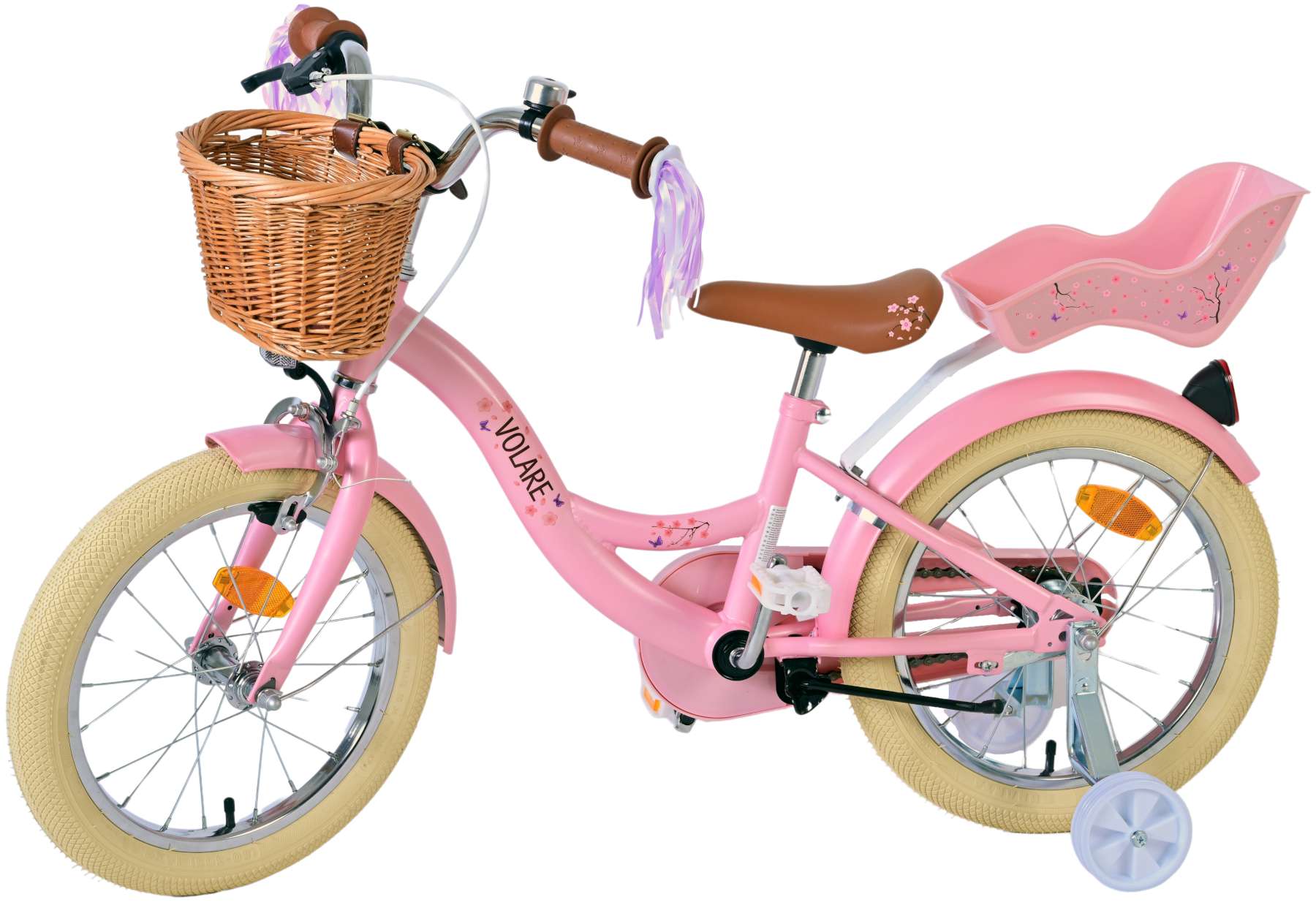 Volare Blossom Barncykel 16 tum, Rosa - Lilla Cykelbutiken