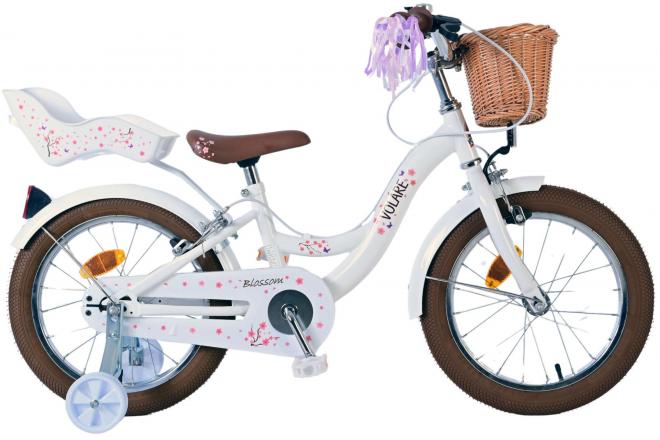 Volare Blossom Barncykel Två Handbromsar 16 tum, Vit - Lilla Cykelbutiken