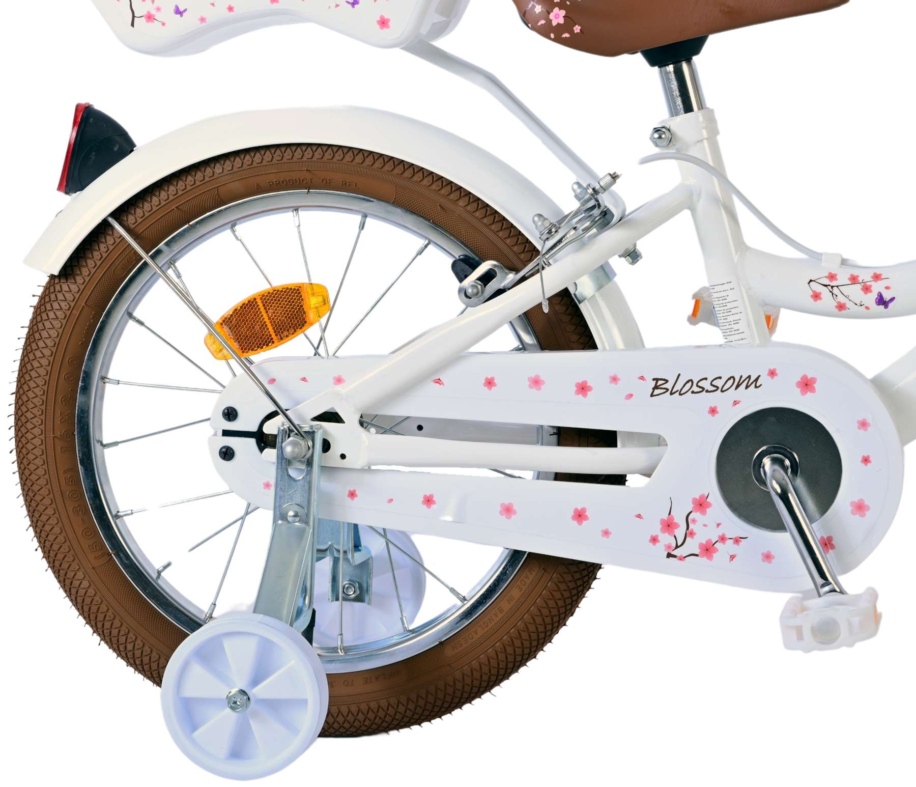 Volare Blossom Barncykel Två Handbromsar 16 tum, Vit - Lilla Cykelbutiken