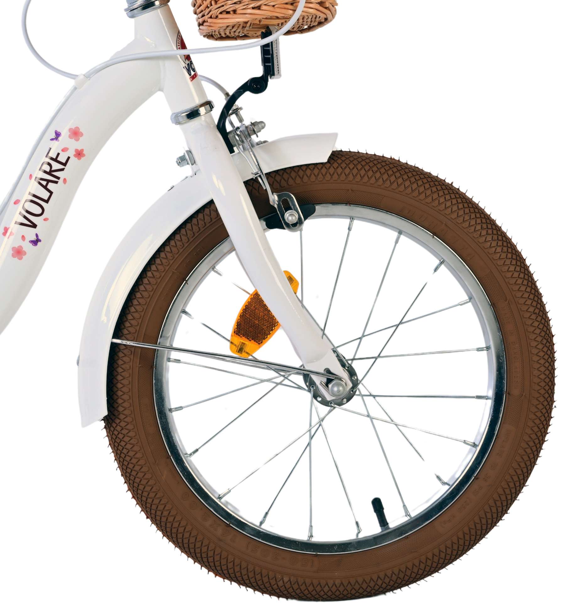 Volare Blossom Barncykel Två Handbromsar 16 tum, Vit - Lilla Cykelbutiken