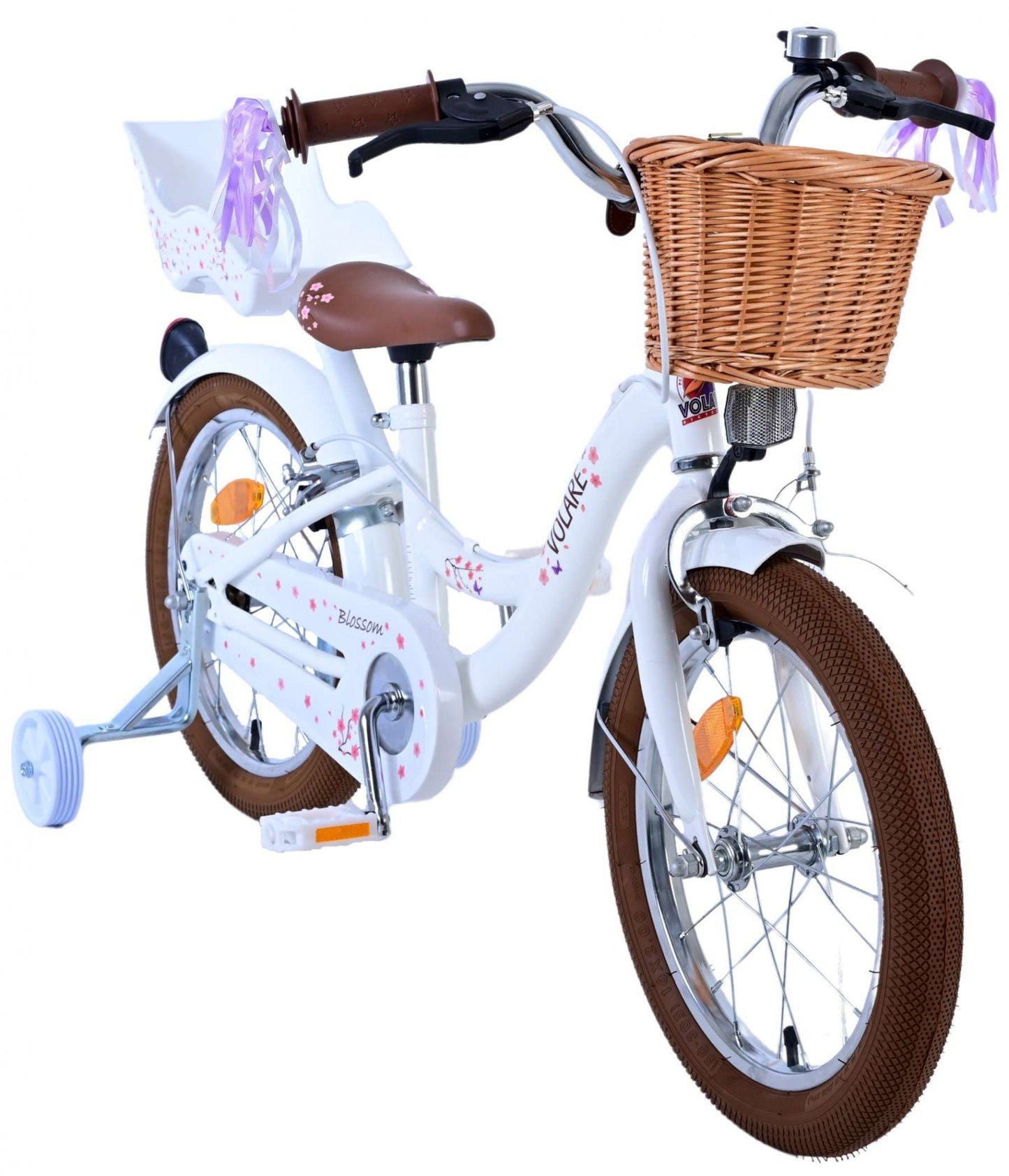 Volare Blossom Barncykel Två Handbromsar 16 tum, Vit - Lilla Cykelbutiken