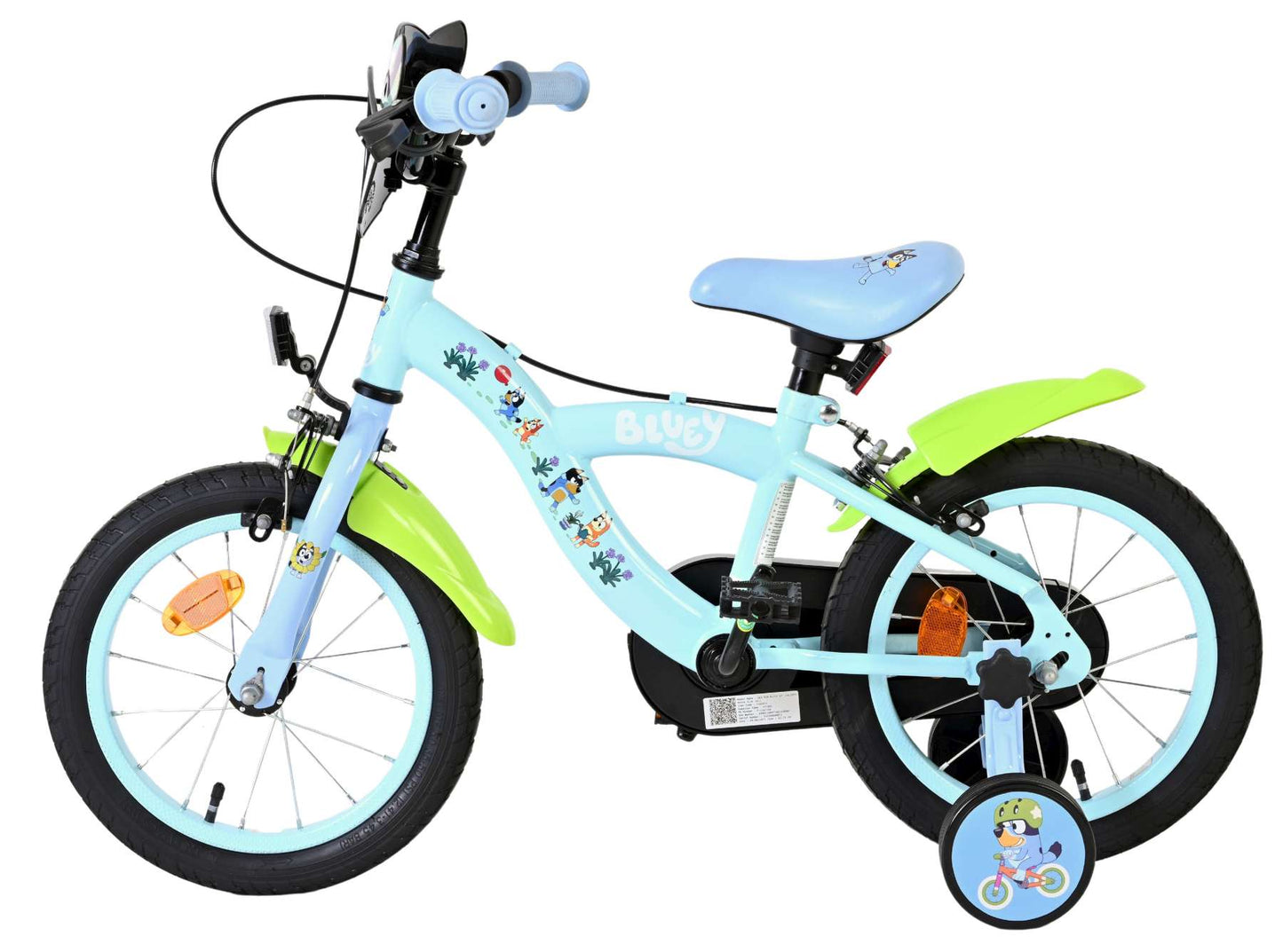 Bluey Light Barncykel 14 tum, dubbla handbromsar, Ljusblå - För barn 5-5 år