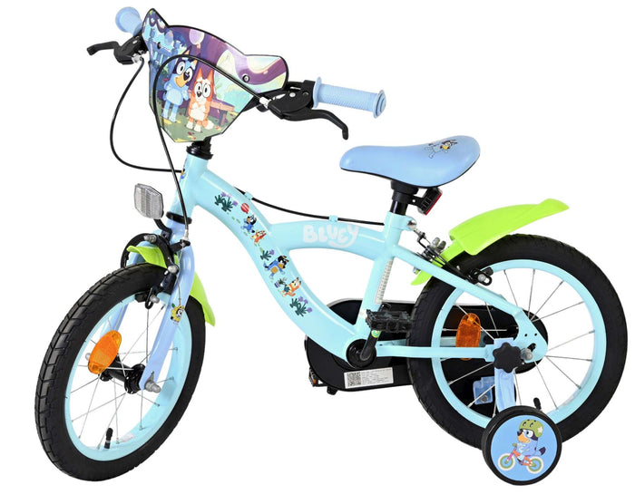 Bluey Light Barncykel 14 tum, dubbla handbromsar, Ljusblå - För barn 5-5 år