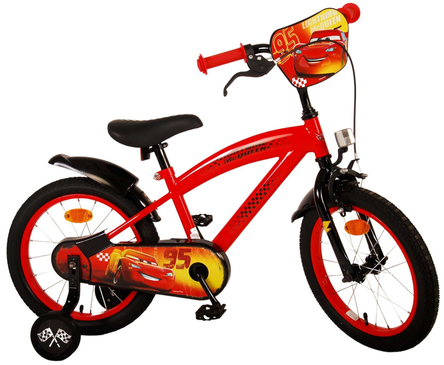 Disney Bilar Barncykel 16 tum, Röd - Lilla Cykelbutiken