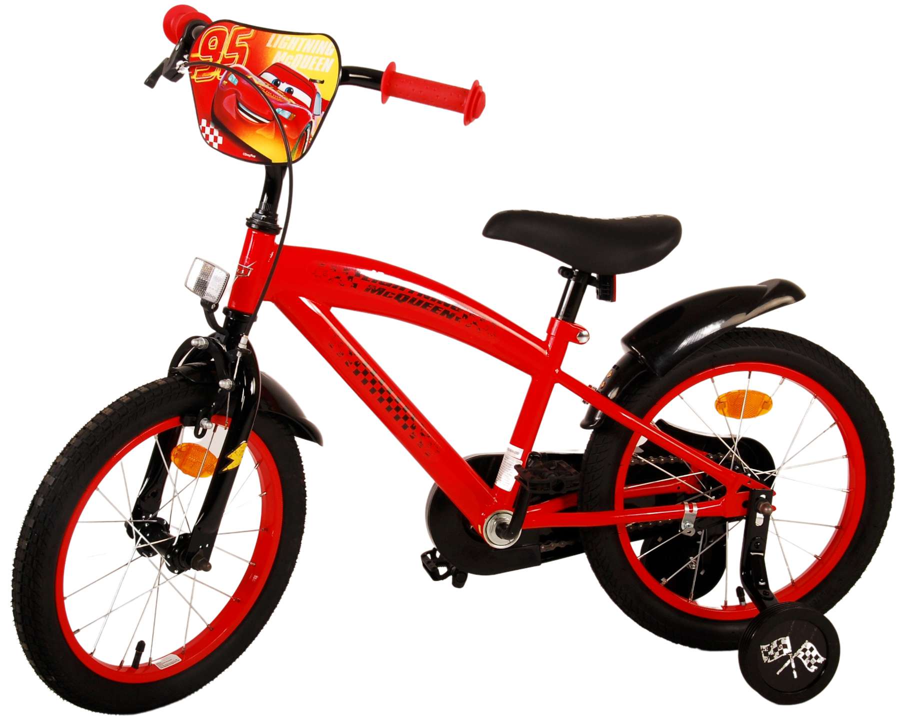 Disney Bilar Barncykel 16 tum, Röd - Lilla Cykelbutiken