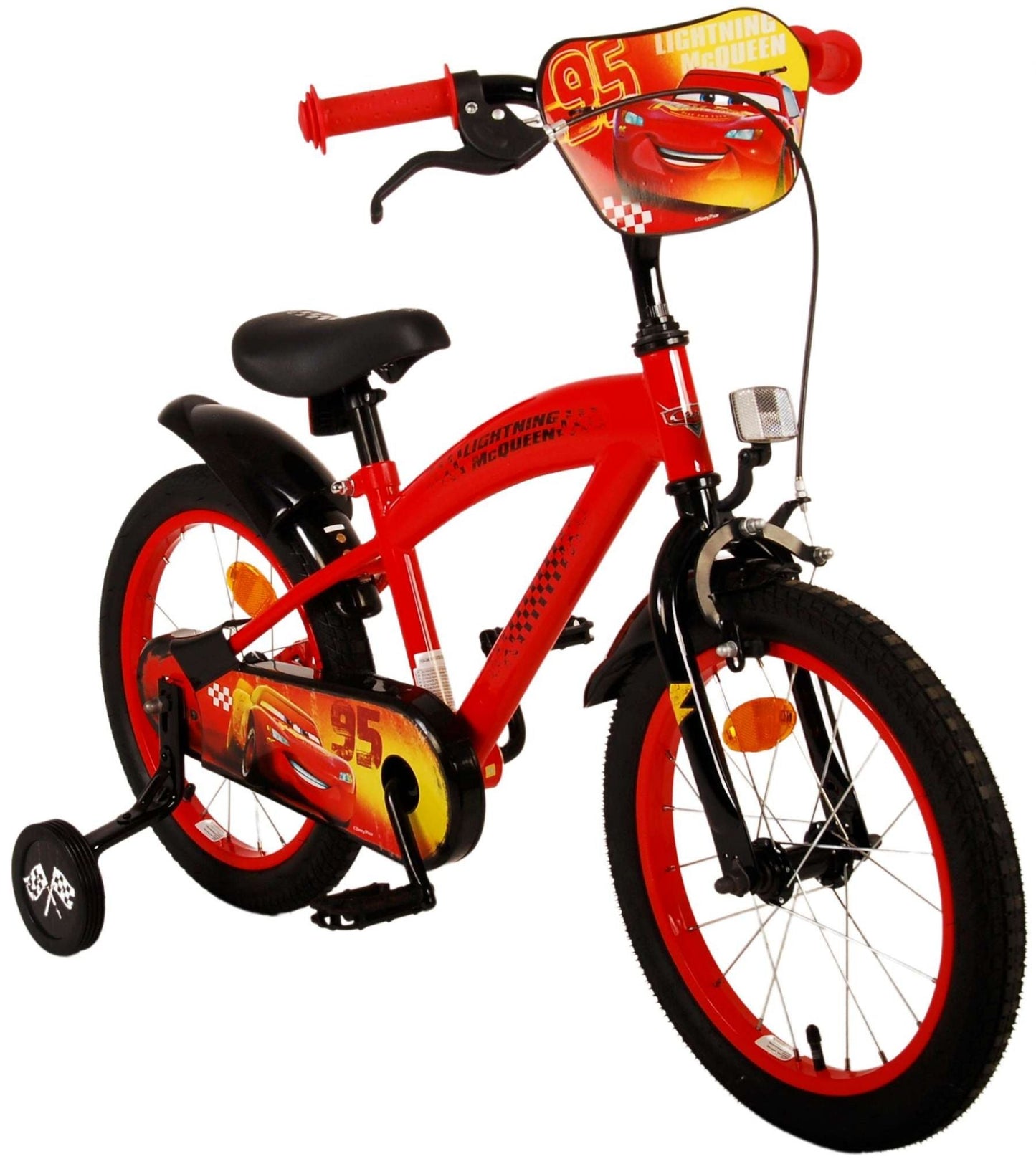 Disney Bilar Barncykel 16 tum, Röd - Lilla Cykelbutiken