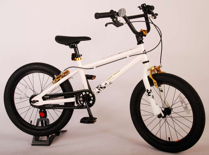 Volare Cool Rider Barncykel 18 tum, Vit - Lilla Cykelbutiken