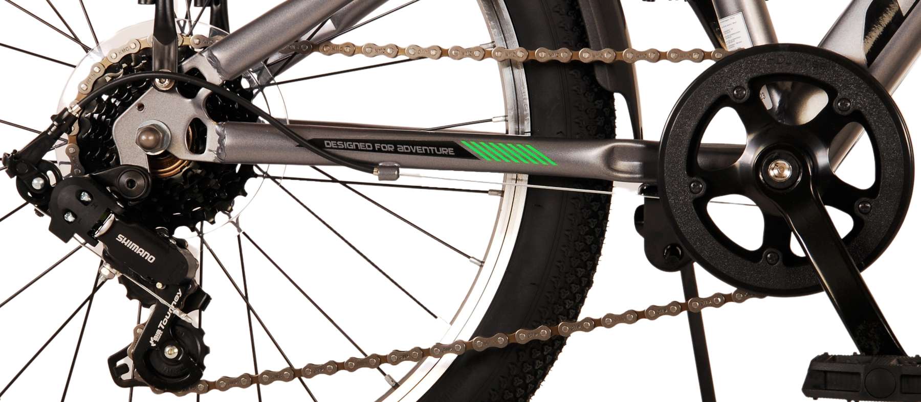 Volare Cross Barncykel 20 tum, Grå 6 Växlar - Lilla Cykelbutiken