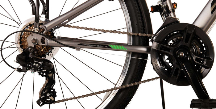 Volare Cross Barncykel 26 tum, Grå, 18 Växlar Två Handbromsar - Lilla Cykelbutiken