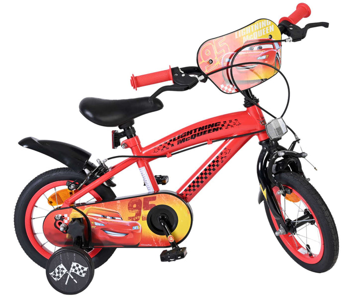 Disney Cars Barncykel 12 tum, dubbla handbromsar, Röd - För barn 3-4 år