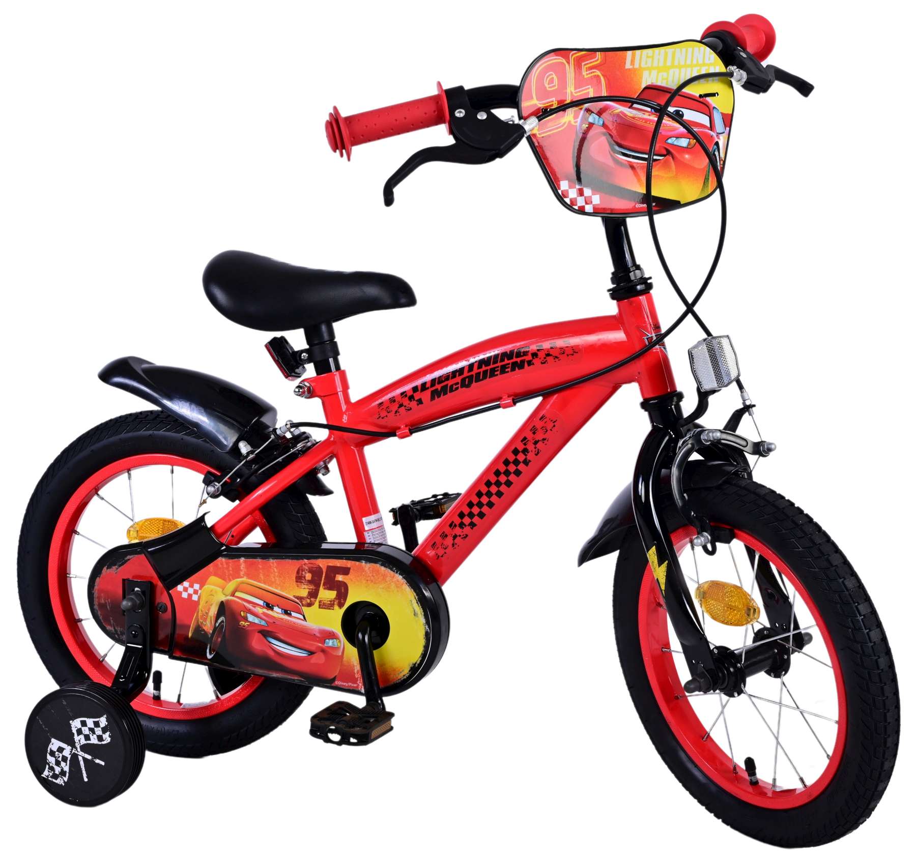 Disney Cars Barncykel Två Handbromsar 14 tum, Röd - Lilla Cykelbutiken