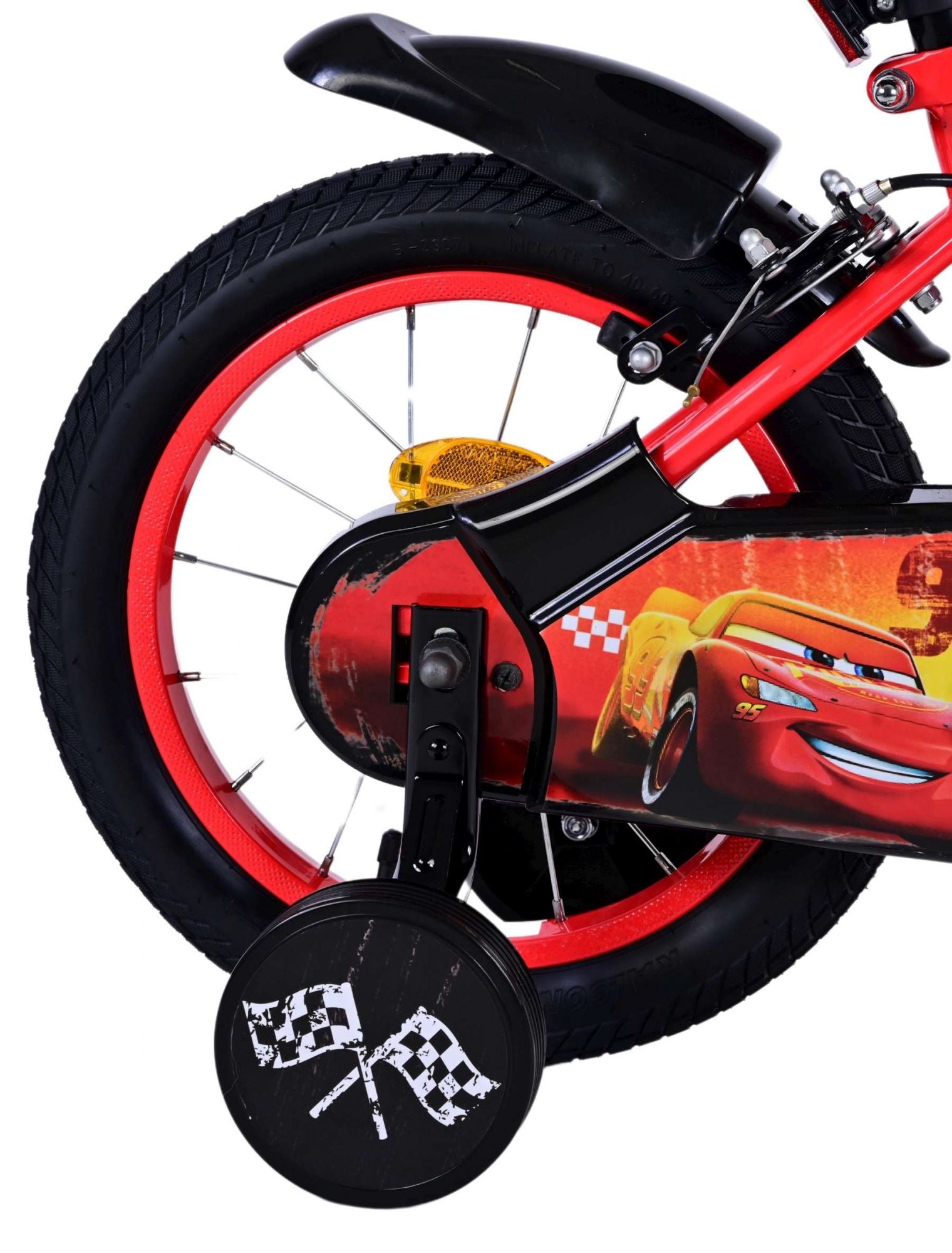 Disney Cars Barncykel Två Handbromsar 14 tum, Röd - Lilla Cykelbutiken