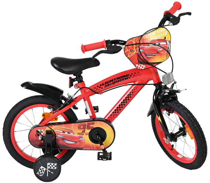 Disney Cars Barncykel 14 tum, dubbla handbromsar, Röd - För barn 5-5 år