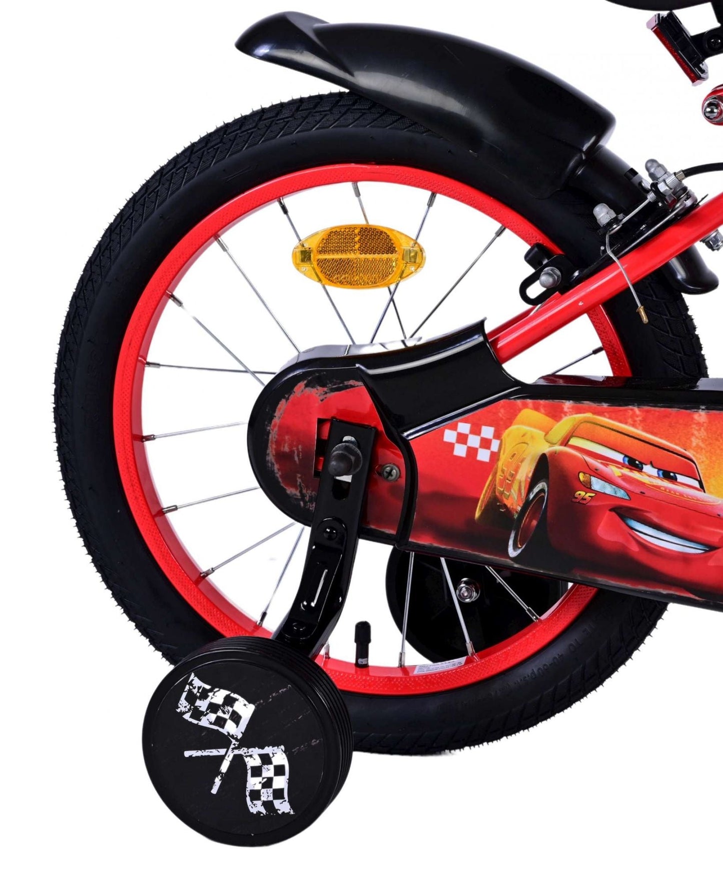 Disney Bilar Barncykel Två Handbromsar 16 tum, Röd - Lilla Cykelbutiken