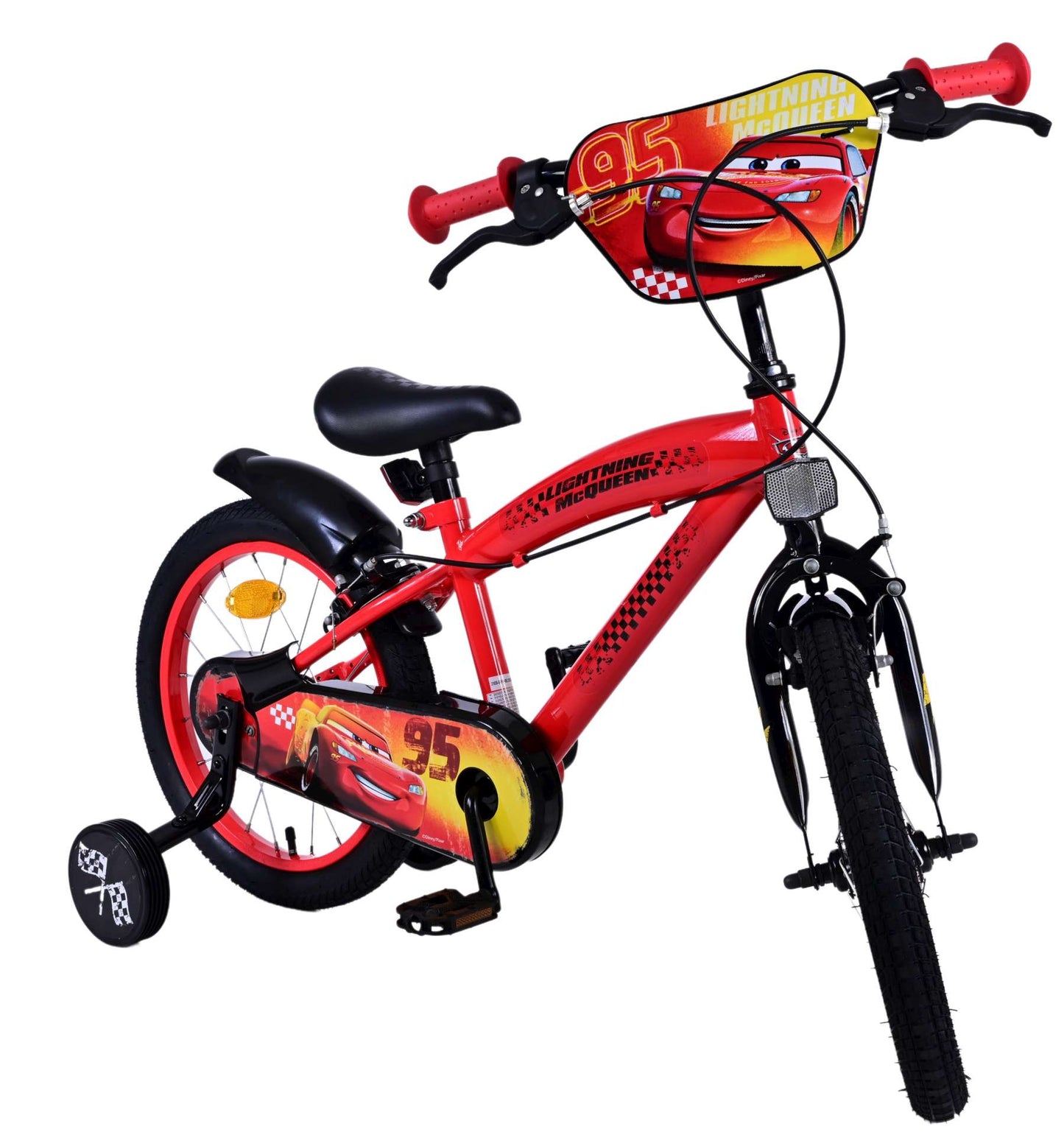 Disney Bilar Barncykel Två Handbromsar 16 tum, Röd - Lilla Cykelbutiken