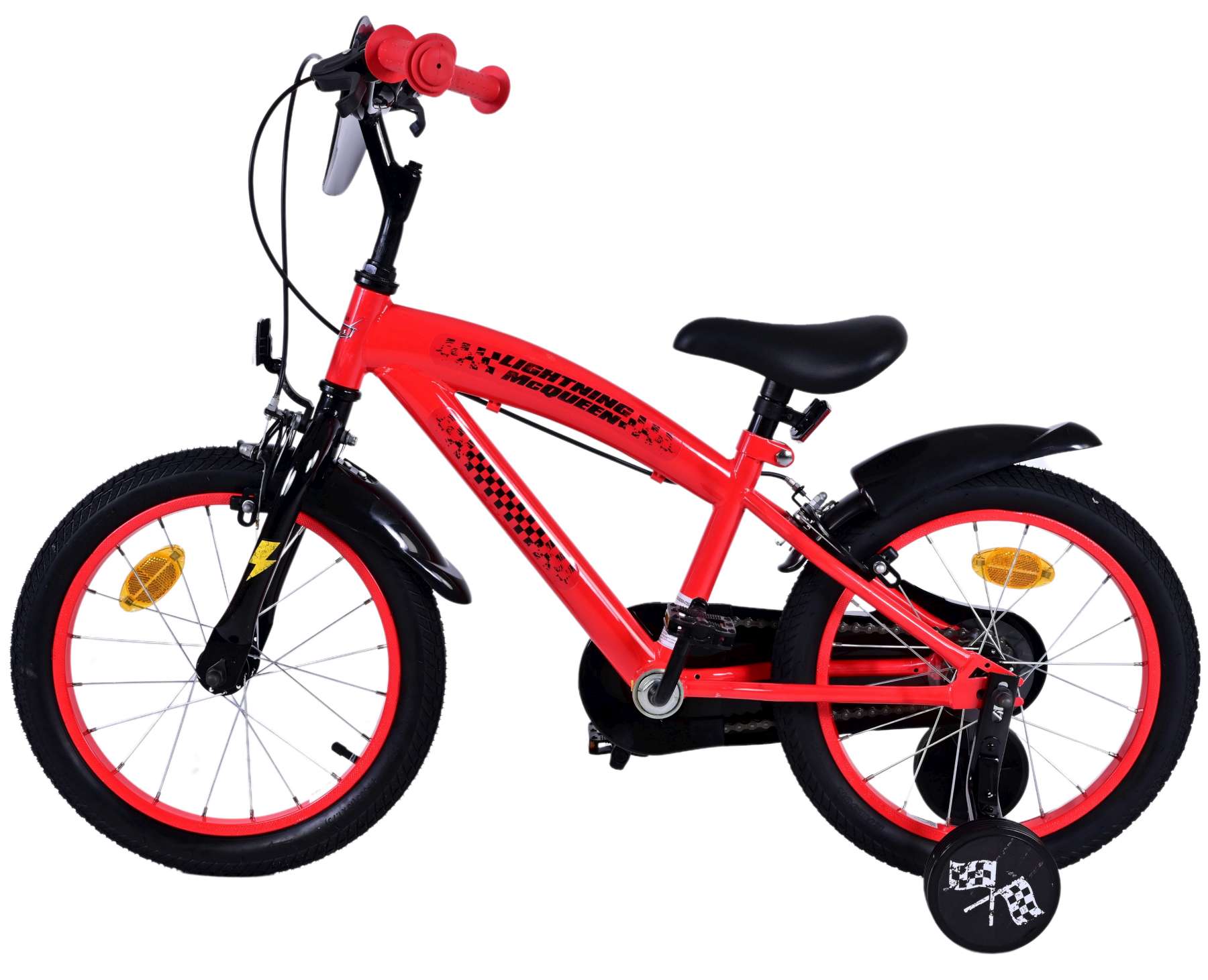 Disney Bilar Barncykel Två Handbromsar 16 tum, Röd - Lilla Cykelbutiken
