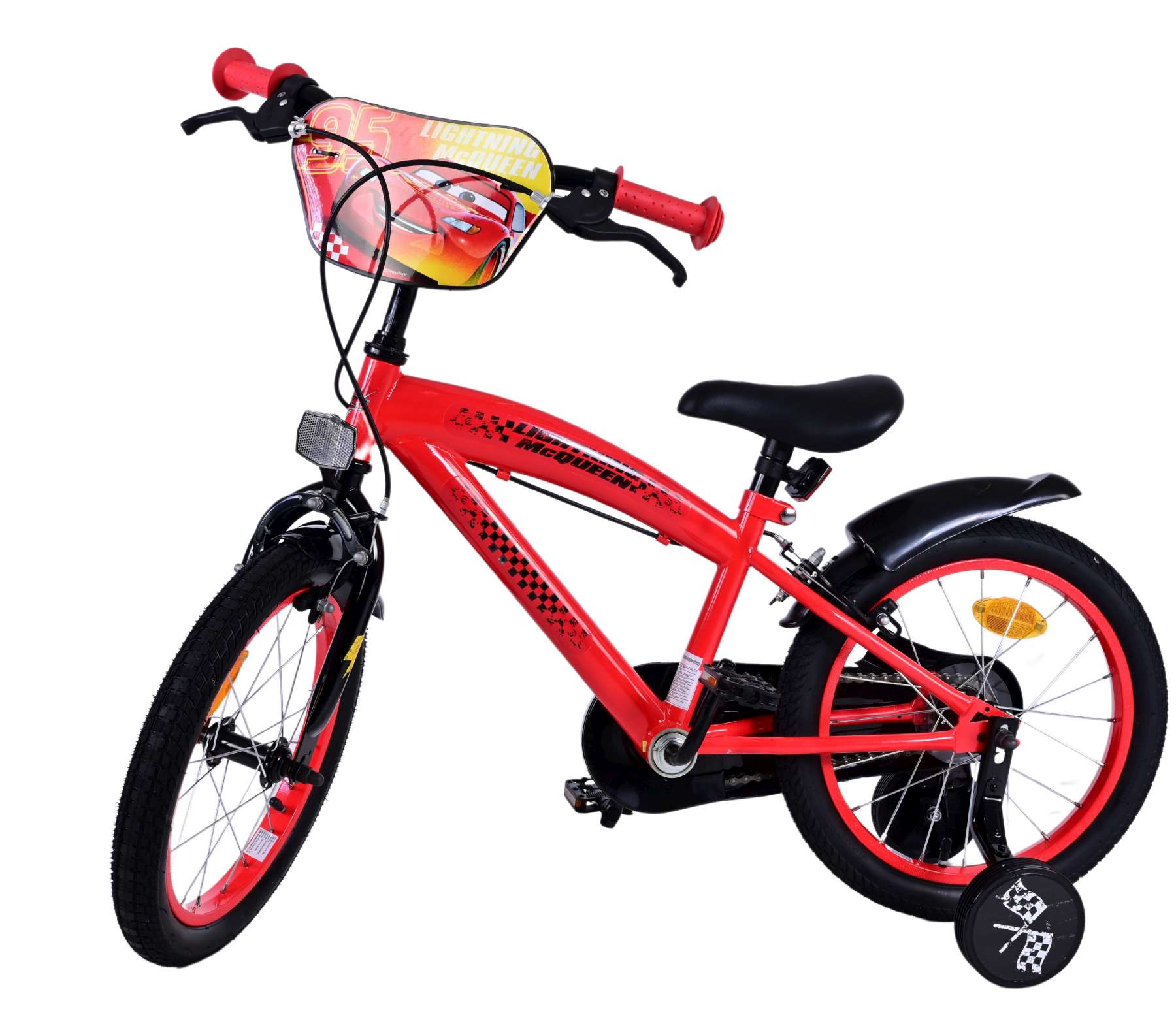 Disney Bilar Barncykel Två Handbromsar 16 tum, Röd - Lilla Cykelbutiken
