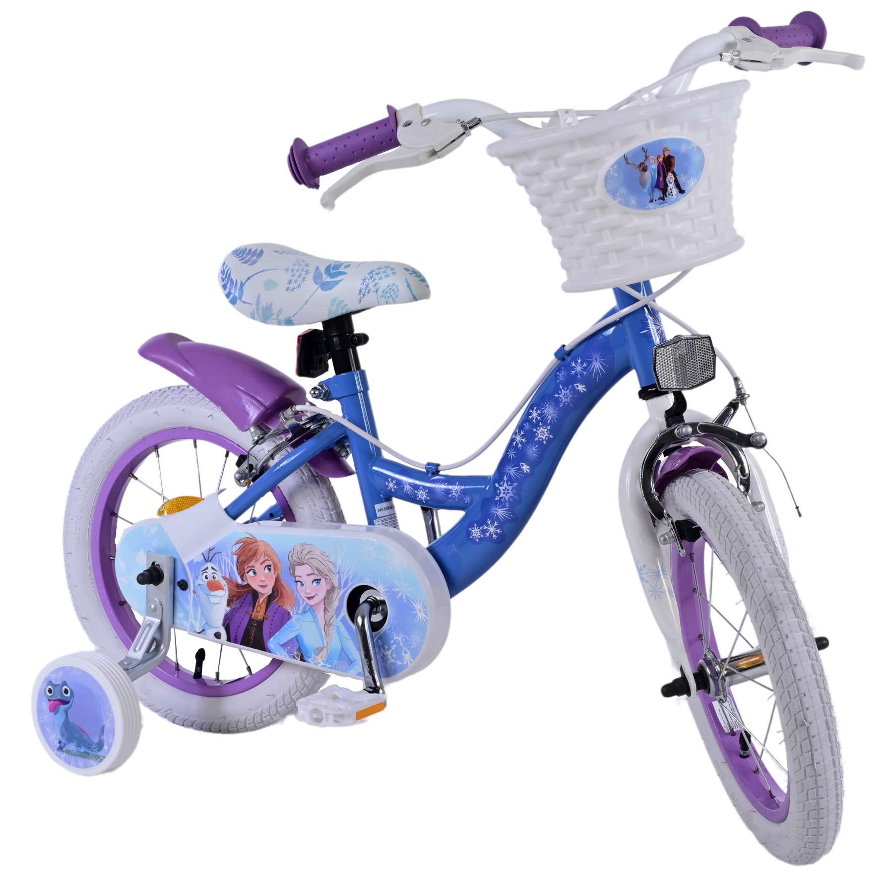 Disney Frozen Barncykel Två Handbromsar 14 tum, Blå/Lila - Lilla Cykelbutiken
