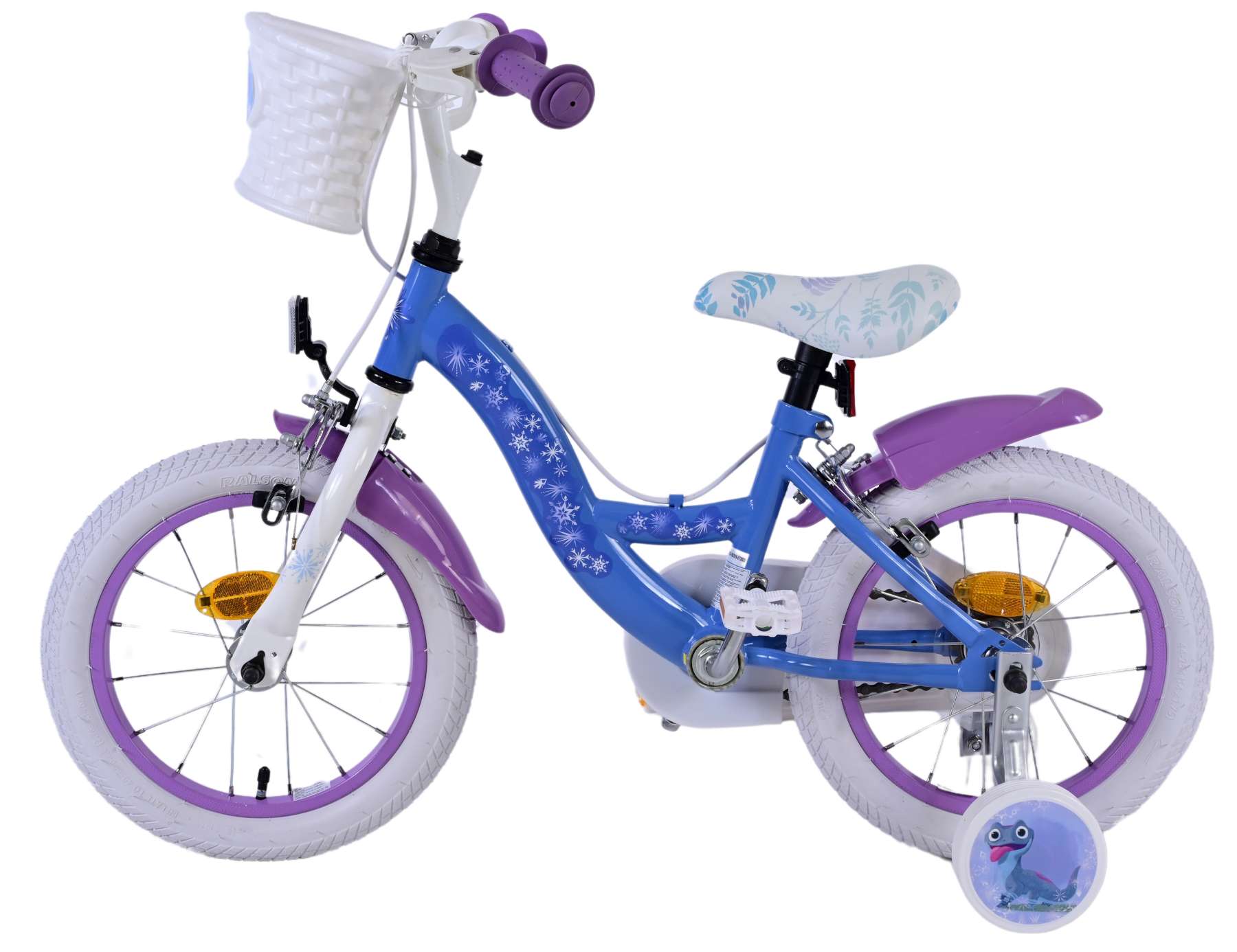 Disney Frozen Barncykel Två Handbromsar 14 tum, Blå/Lila - Lilla Cykelbutiken