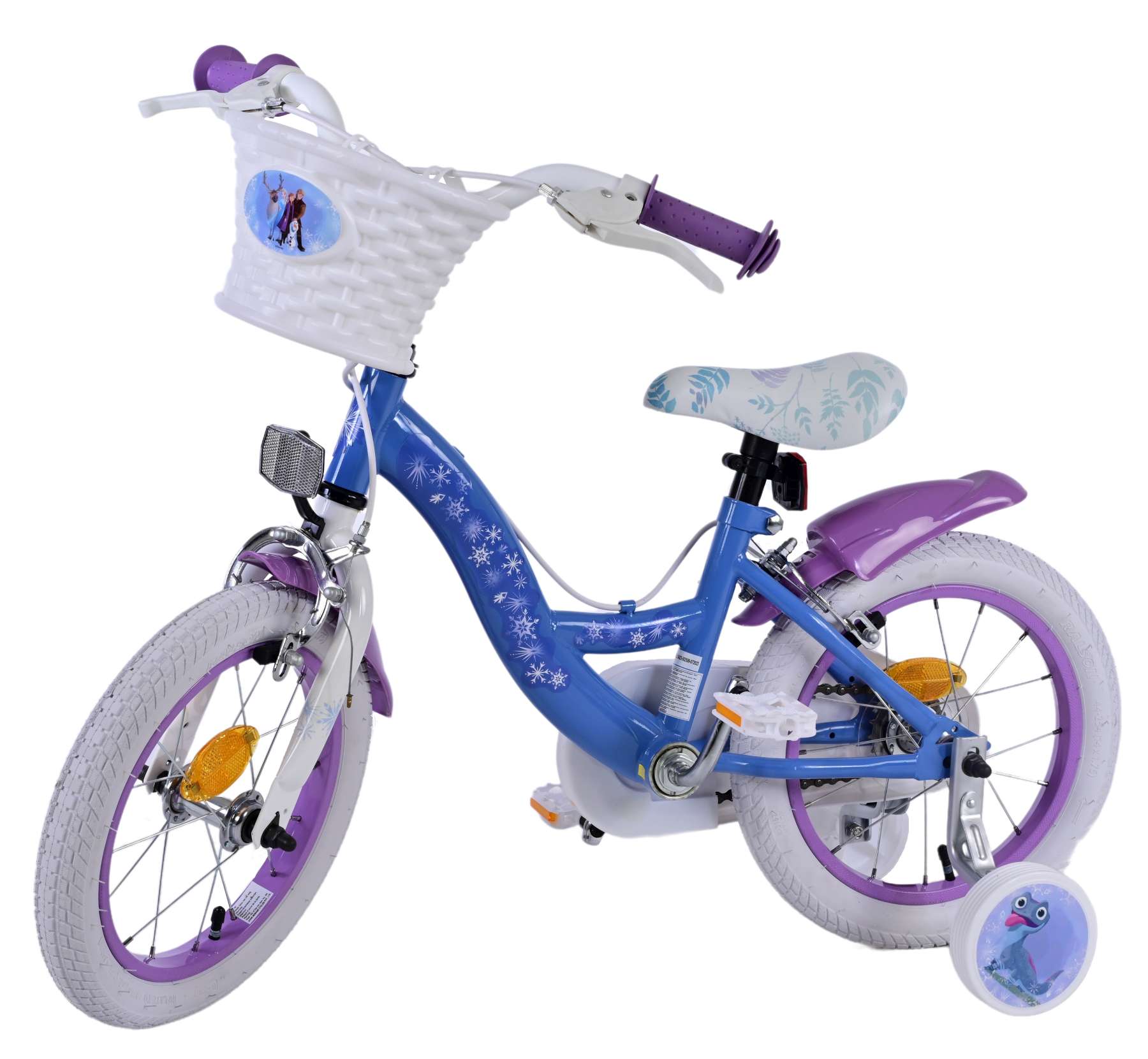 Disney Frozen Barncykel Två Handbromsar 14 tum, Blå/Lila - Lilla Cykelbutiken