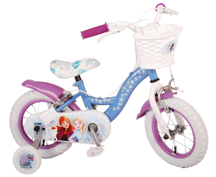 Disney Frost Barncykel Två Handbromsar 12 tum, Blå/Lila - Lilla Cykelbutiken