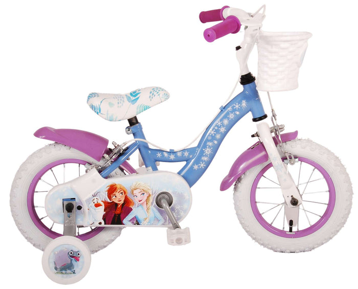 Disney Frost Barncykel Två Handbromsar 12 tum, Blå/Lila - Lilla Cykelbutiken