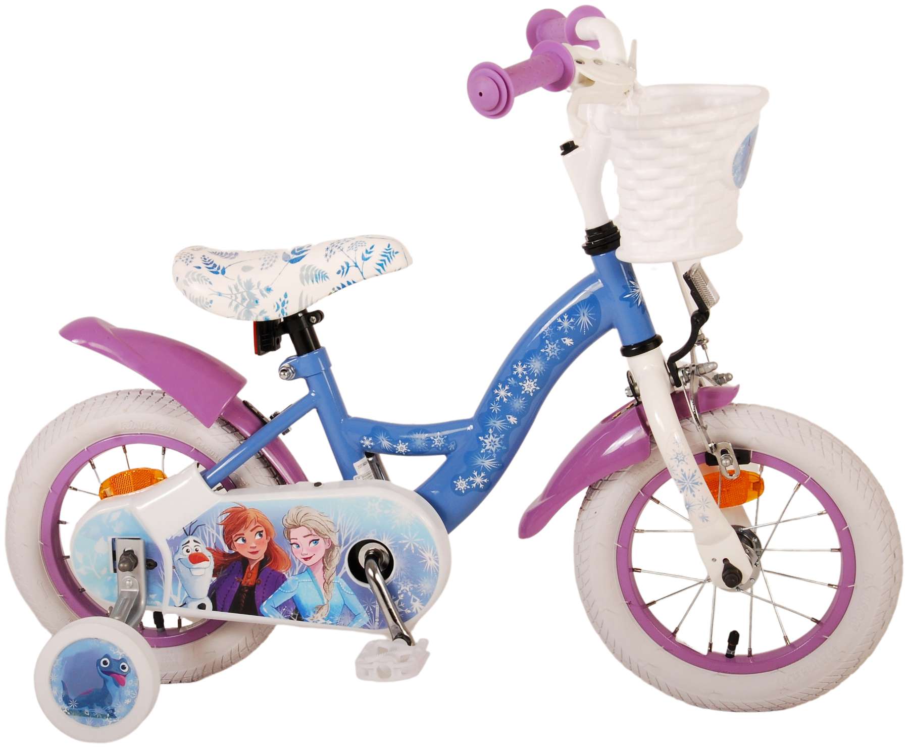 Disney Frost Barncykel 12 tum, Blå/Lila - Lilla Cykelbutiken