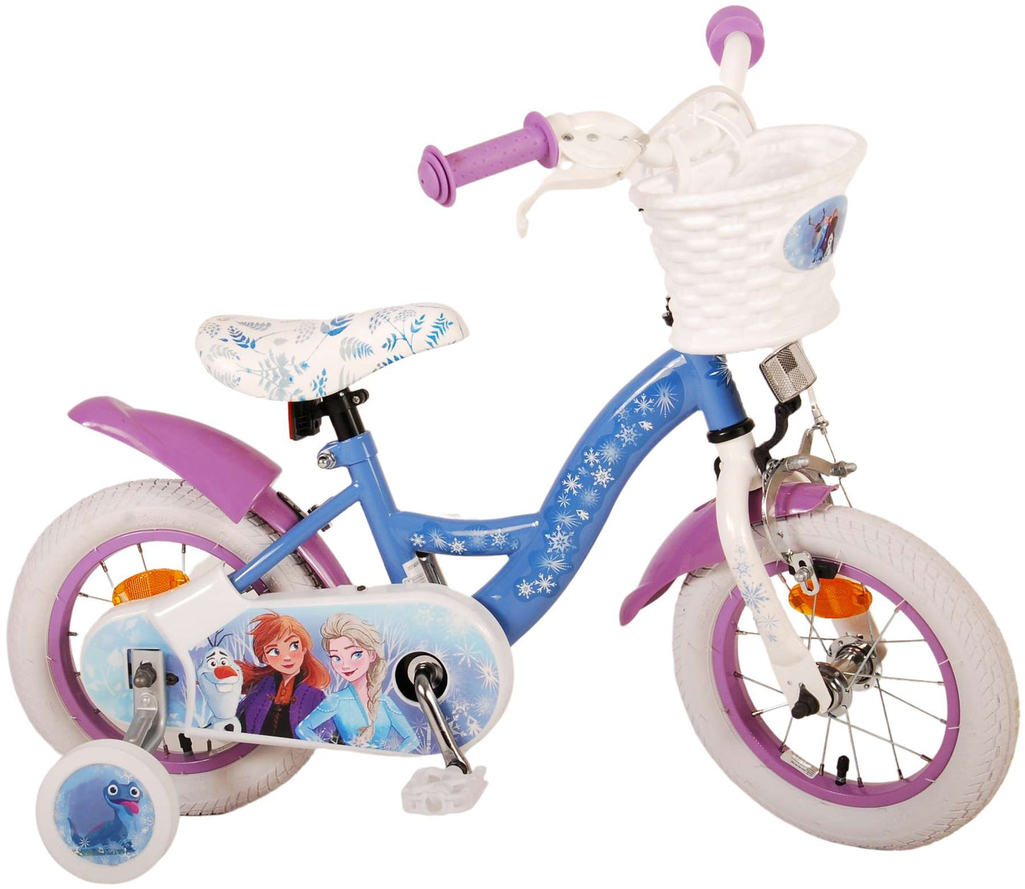 Disney Frost Barncykel 12 tum, Blå/Lila - Lilla Cykelbutiken