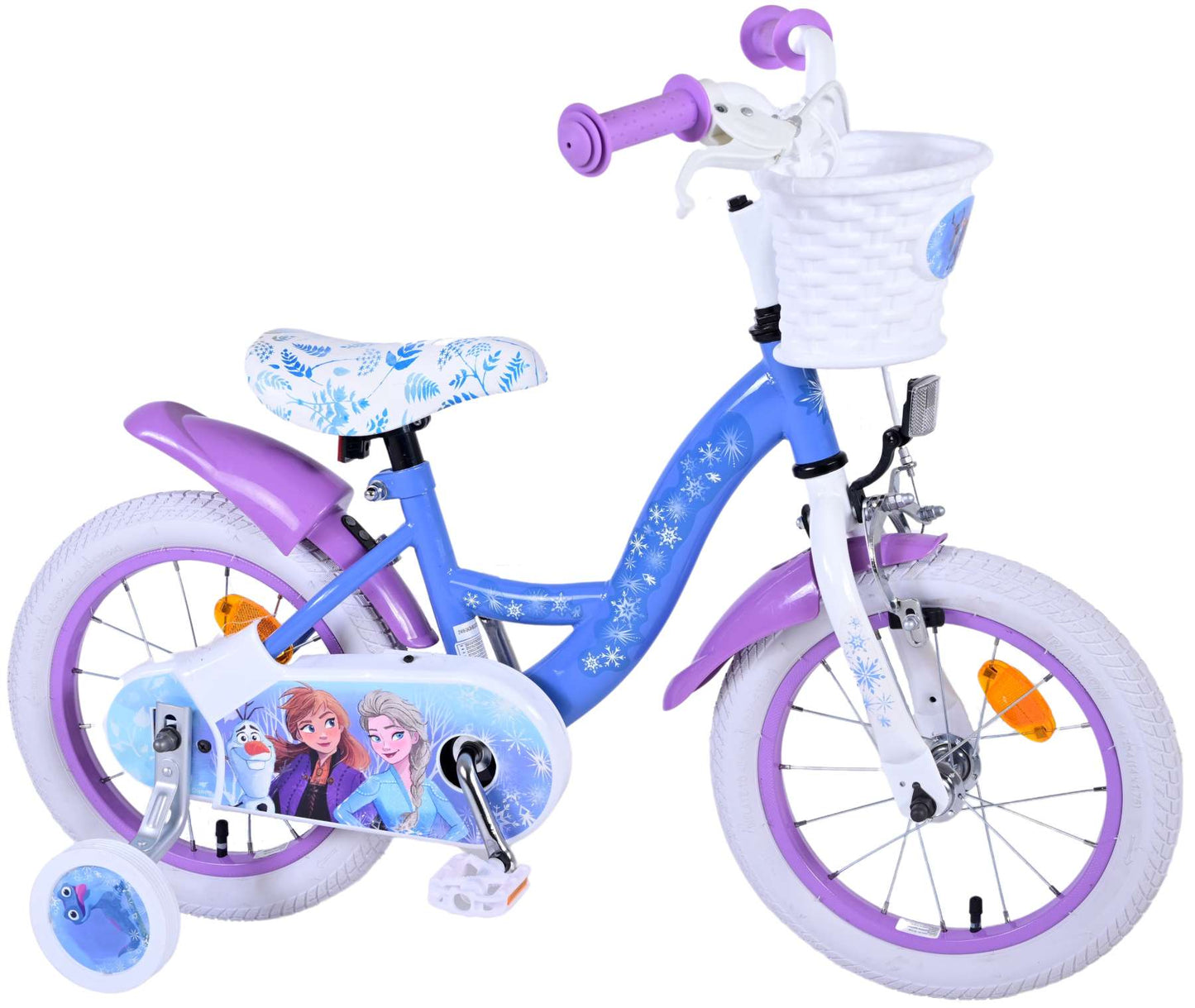 Disney Frozen Barncykel 14 tum, Blå/Lila - Lilla Cykelbutiken