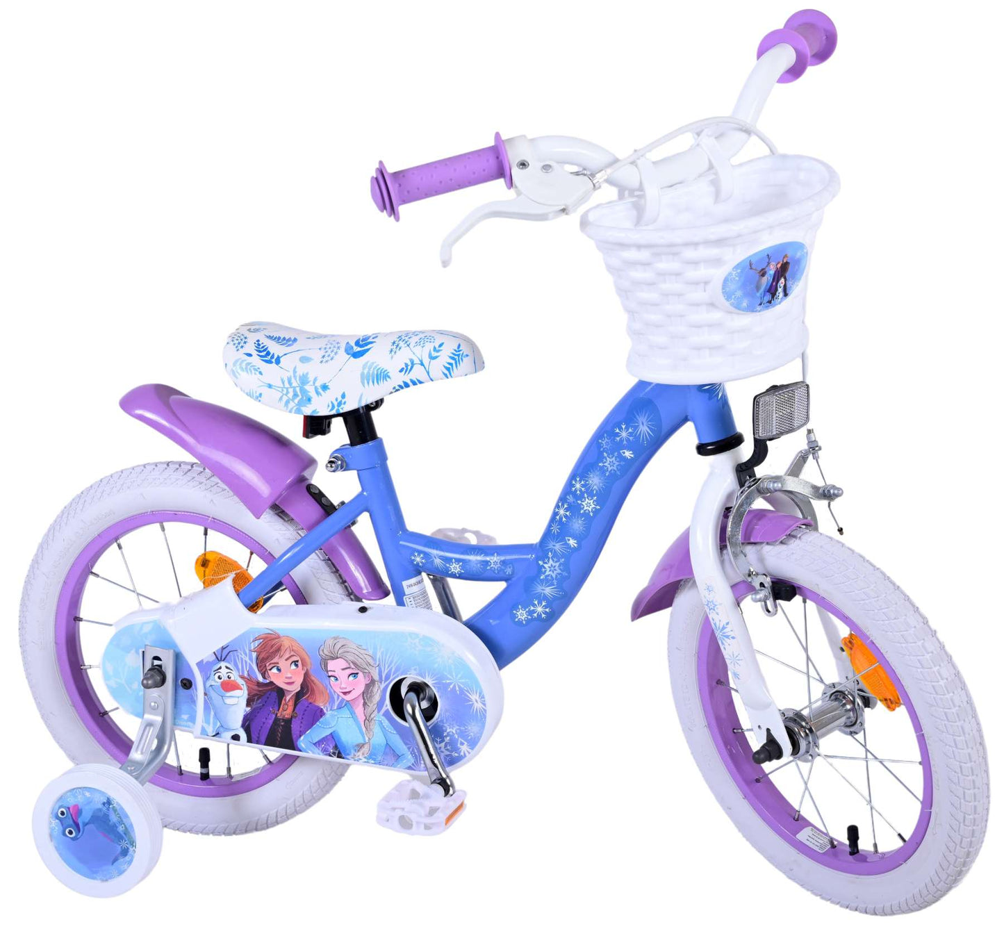 Disney Frozen Barncykel 14 tum, Blå/Lila - Lilla Cykelbutiken