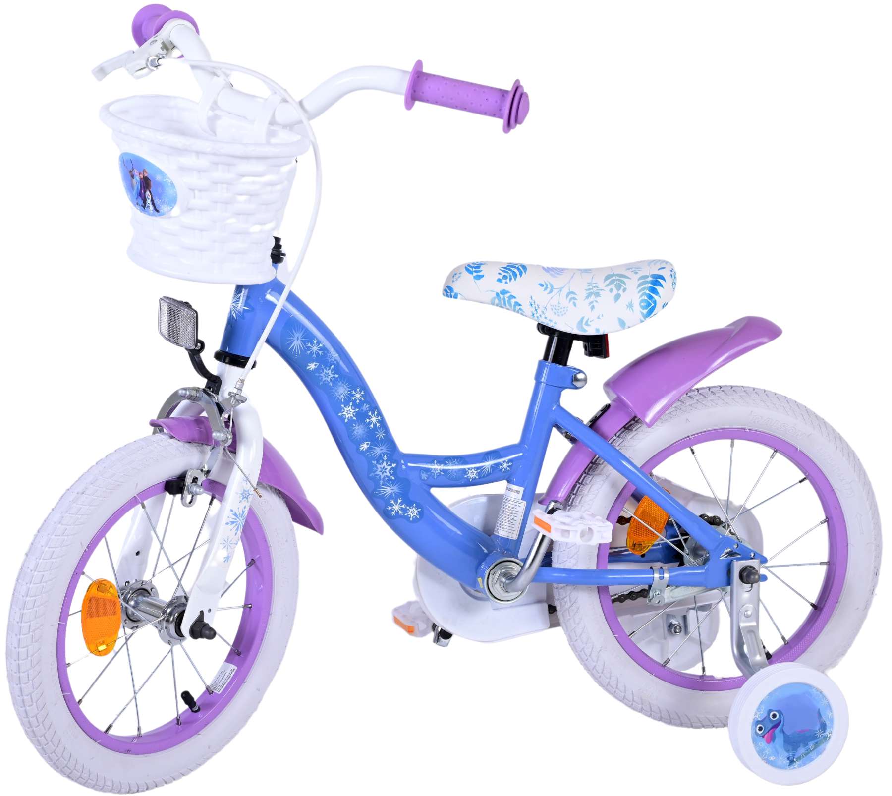 Disney Frozen Barncykel 14 tum, Blå/Lila - Lilla Cykelbutiken