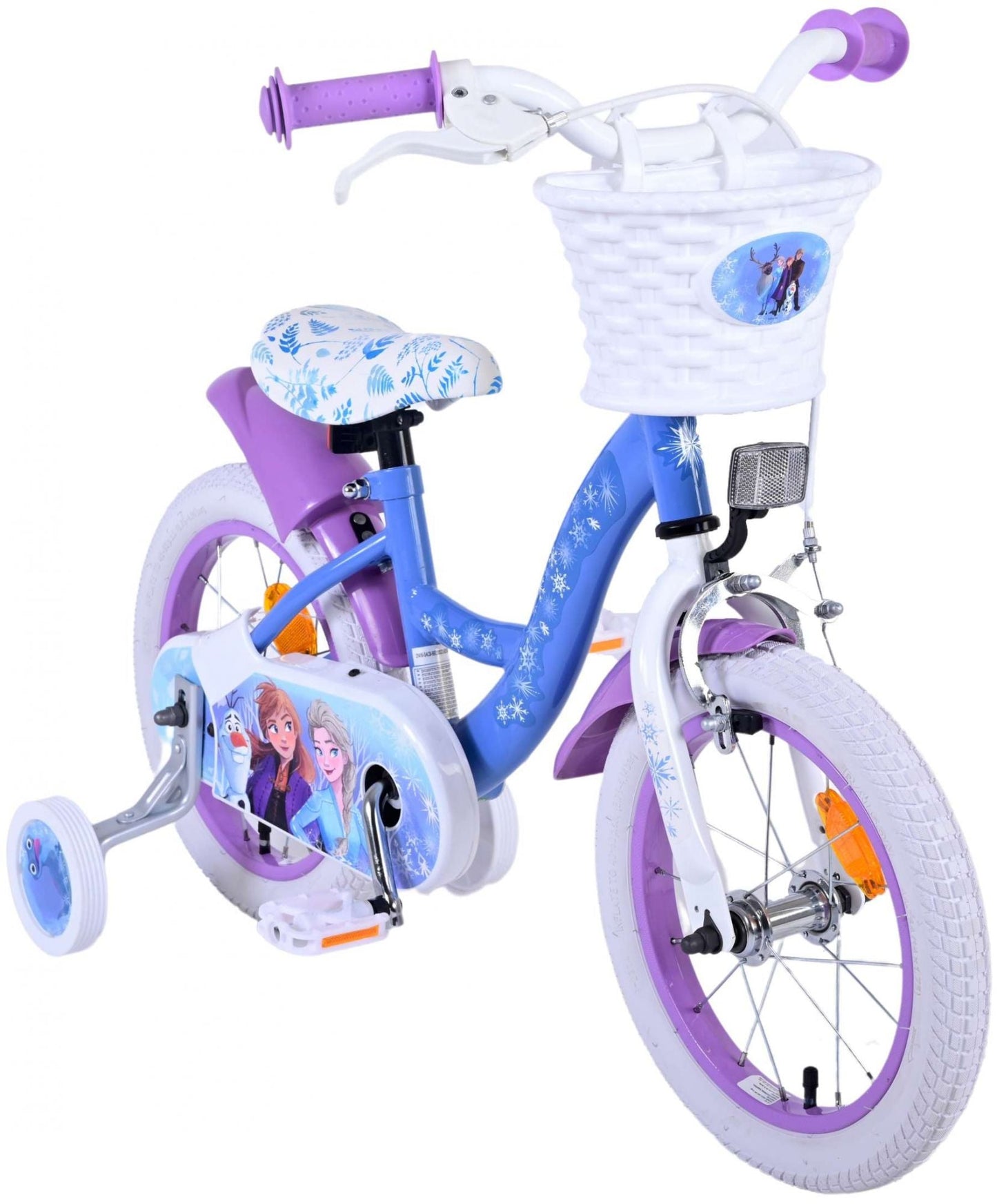 Disney Frozen Barncykel 14 tum, Blå/Lila - Lilla Cykelbutiken