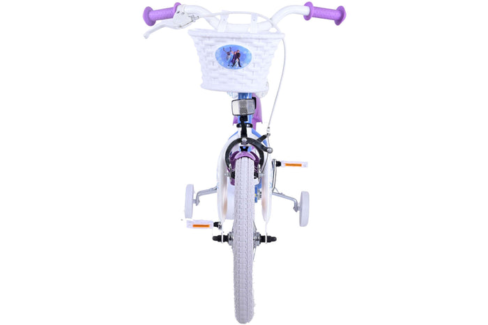 Disney Frozen 16-tums barncykel (4–6 år) – Med korg, hand- & fotbroms
