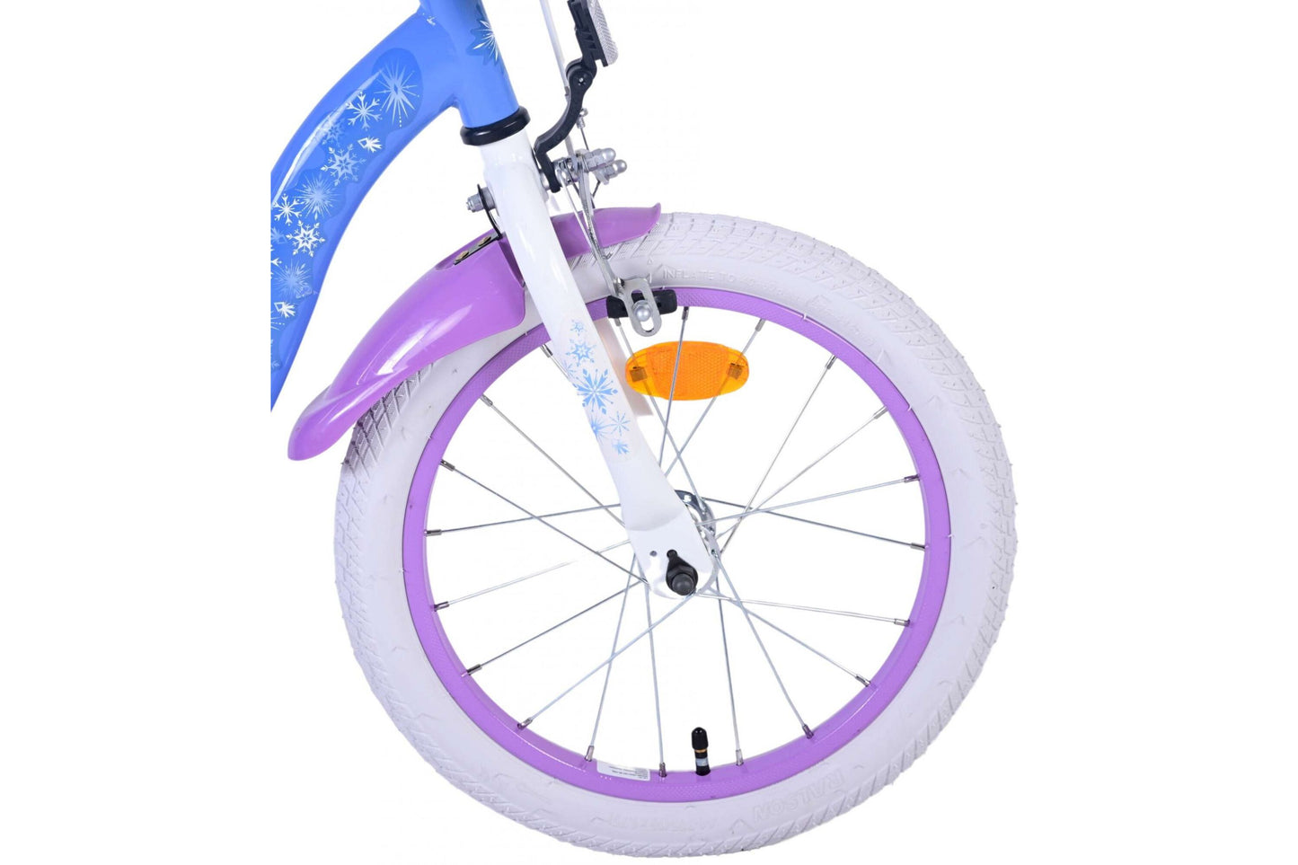 Disney Frozen 16-tums barncykel (4–6 år) – Med korg, hand- & fotbroms