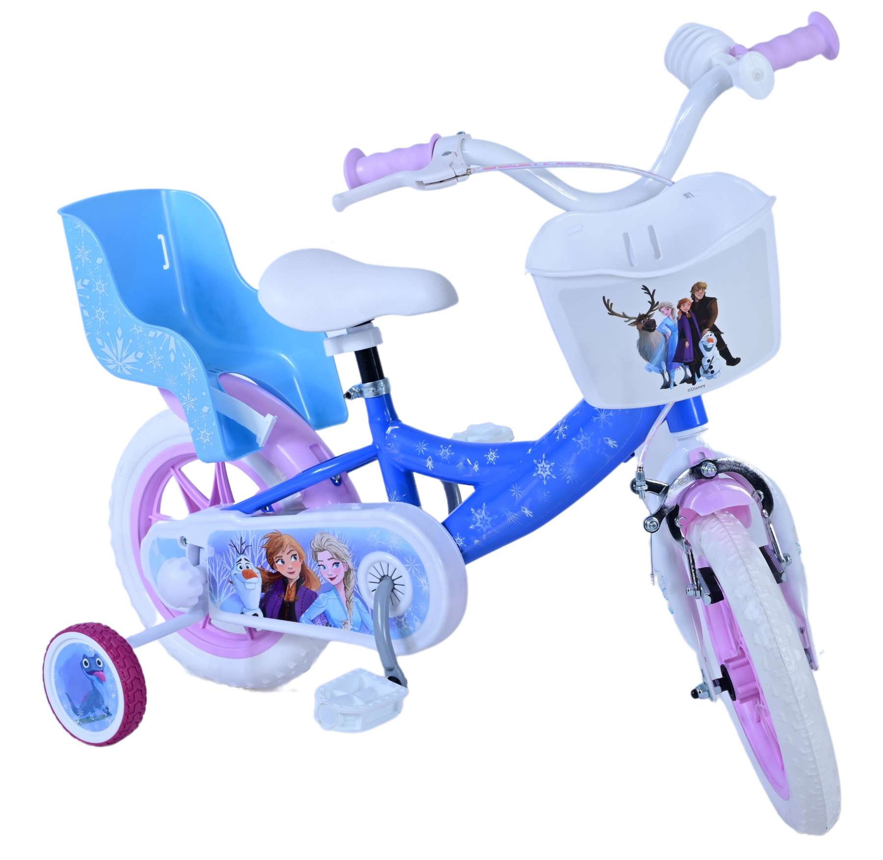 Disney Frozen Barncykel 12 tum, Blå - Lilla Cykelbutiken