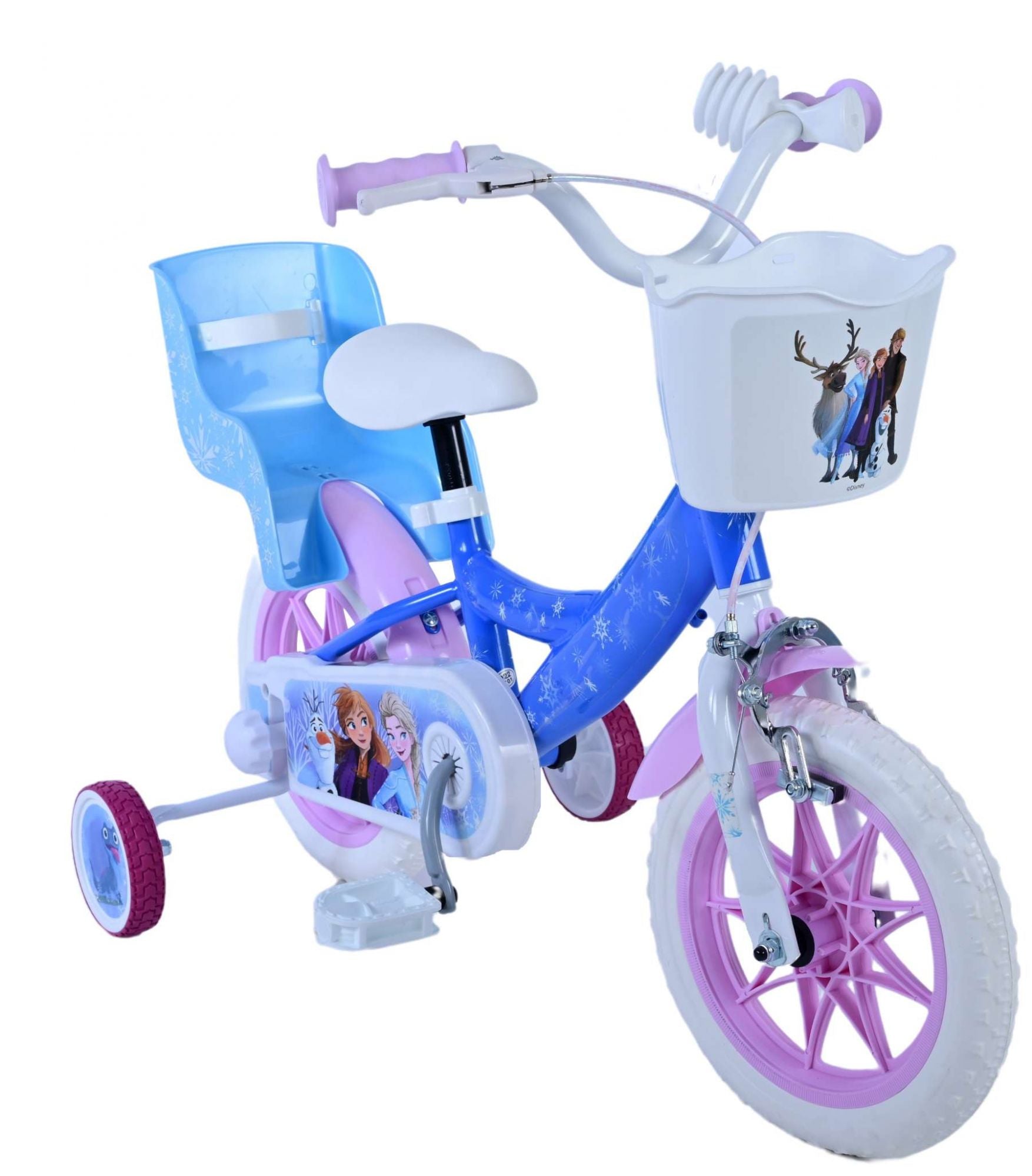Disney Frozen Barncykel 12 tum, Blå - Lilla Cykelbutiken