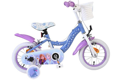 Disney Frozen 2 Barncykel 12 tum, dubbla handbromsar, Lila - För barn 3-4 år