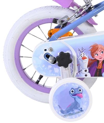 Disney Frozen 2 Barncykel 12 tum, dubbla handbromsar, Lila - För barn 3-4 år