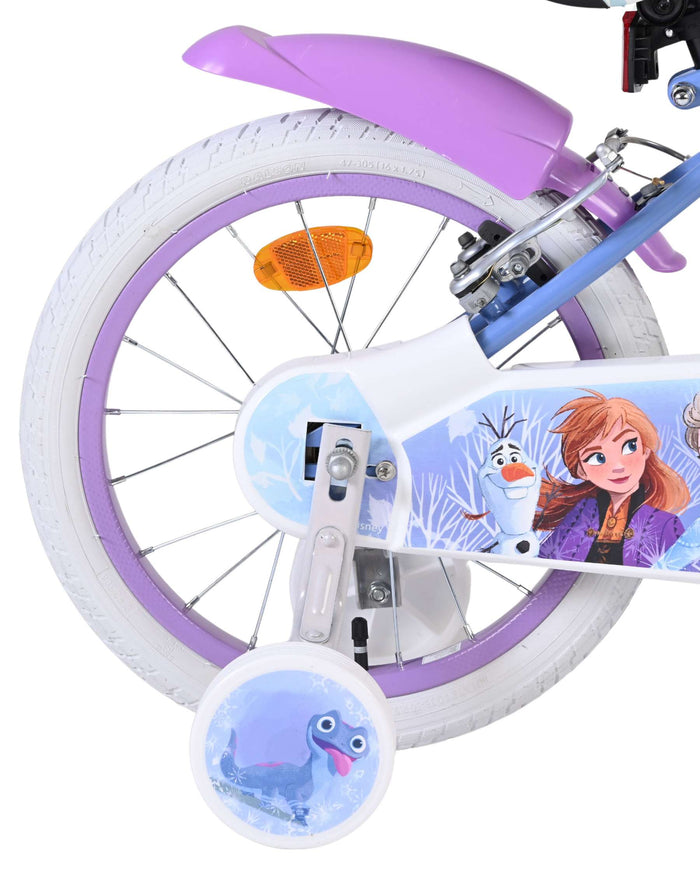 Volare Disney Frozen 2 Barncykel 16 tum, dubbla handbromsar, Lila - För barn 4-6 år