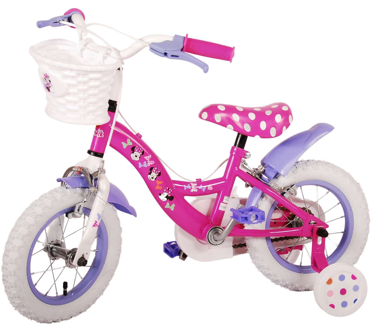Disney Minnie Barncykel Två Handbromsar 12 tum, Rosa - Lilla Cykelbutiken
