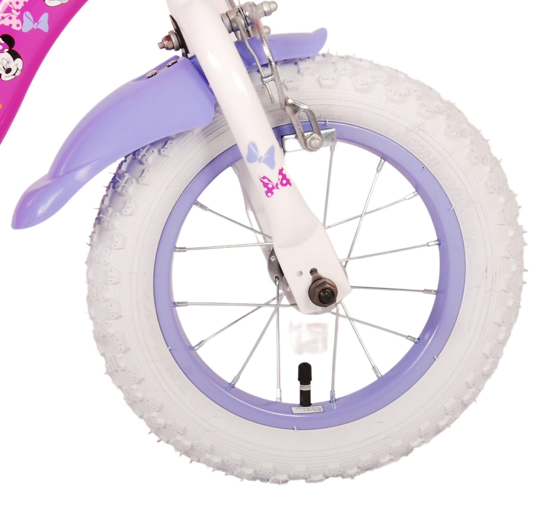 Disney Minnie Barncykel Två Handbromsar 12 tum, Rosa - Lilla Cykelbutiken