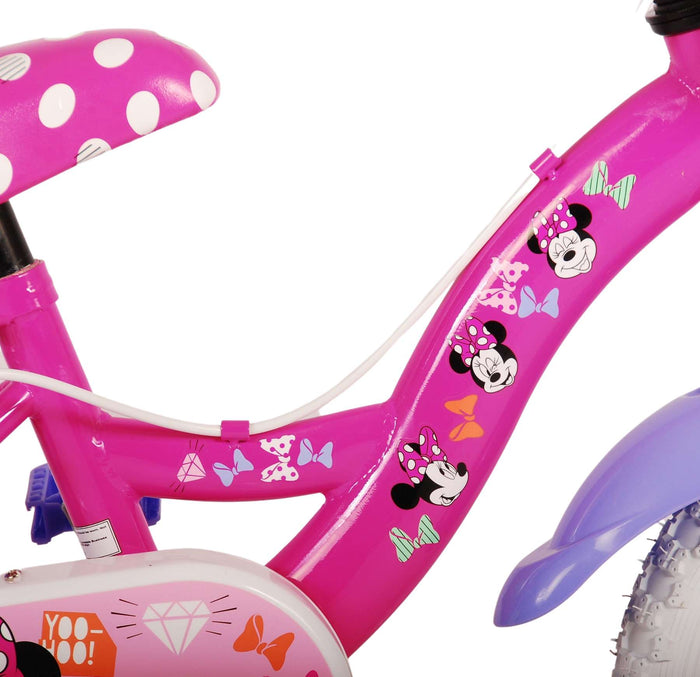 Disney Minnie Barncykel Två Handbromsar 12 tum, Rosa - Lilla Cykelbutiken