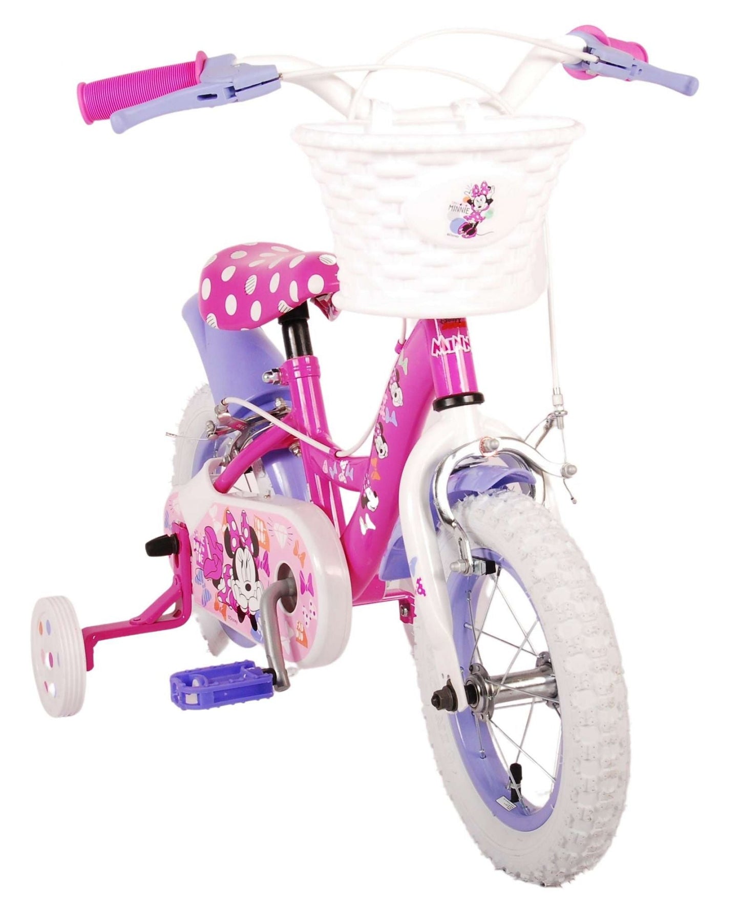 Disney Minnie Barncykel Två Handbromsar 12 tum, Rosa - Lilla Cykelbutiken