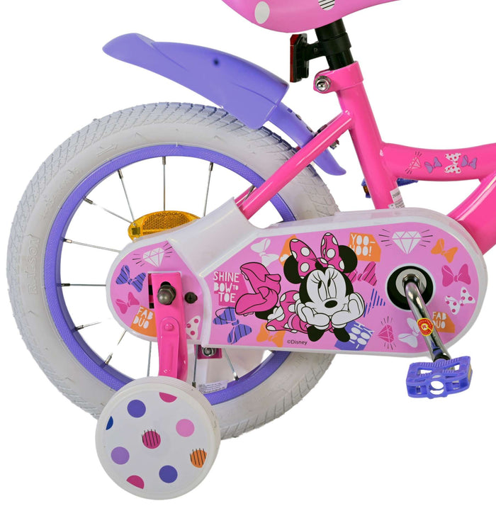 Disney Minnie Barncykel 14 tum, Rosa - Lilla Cykelbutiken