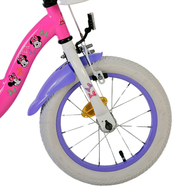 Disney Minnie Barncykel 14 tum, Rosa - Lilla Cykelbutiken