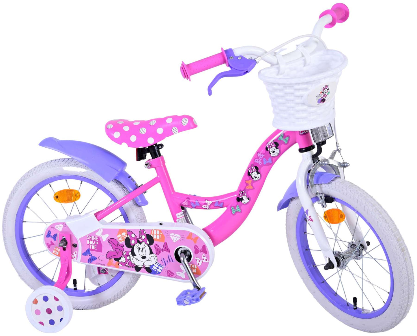 Disney Minnie Barncykel Två Handbromsar 12 tum, Rosa - Lilla Cykelbutiken