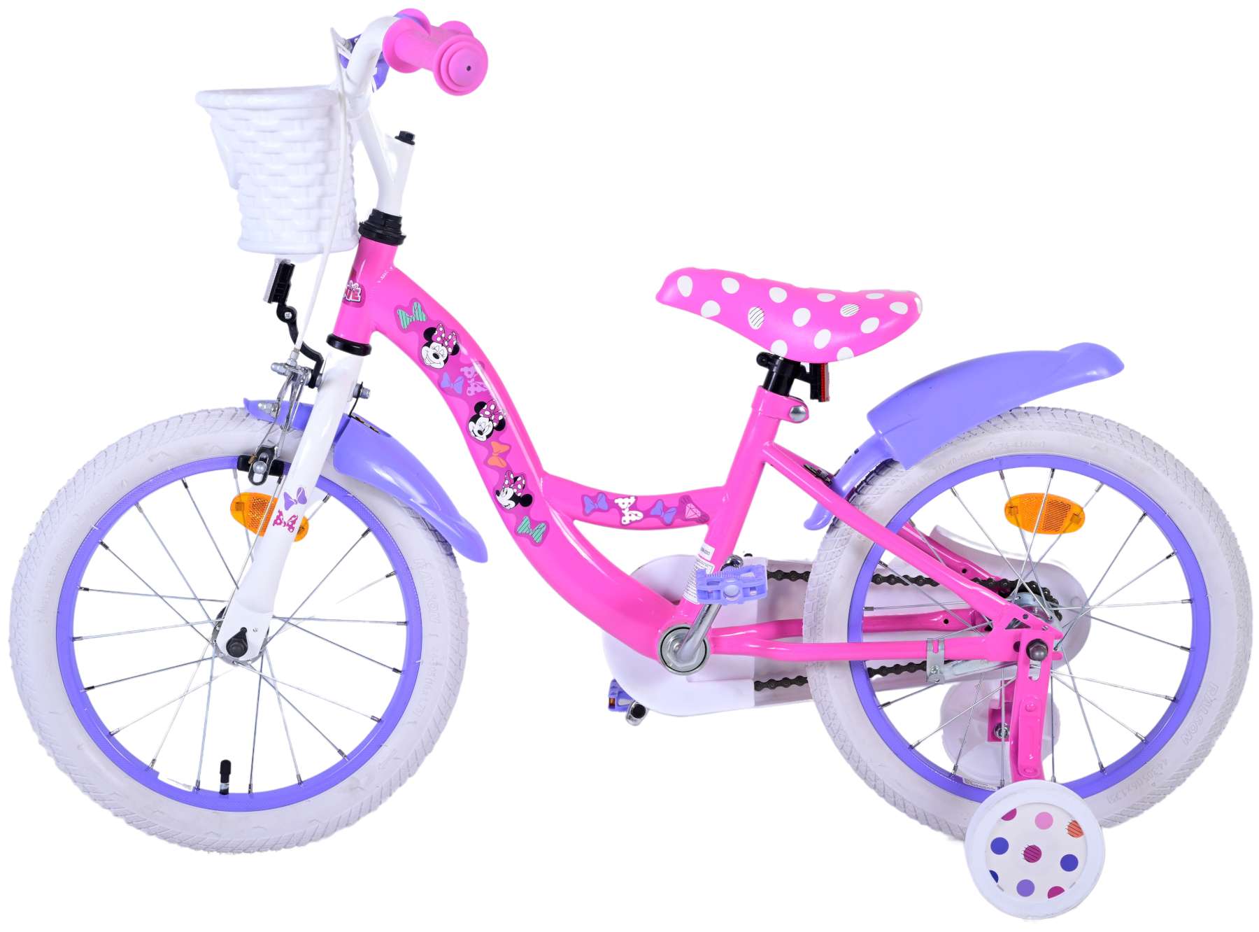 Disney Minnie Barncykel Två Handbromsar 12 tum, Rosa - Lilla Cykelbutiken