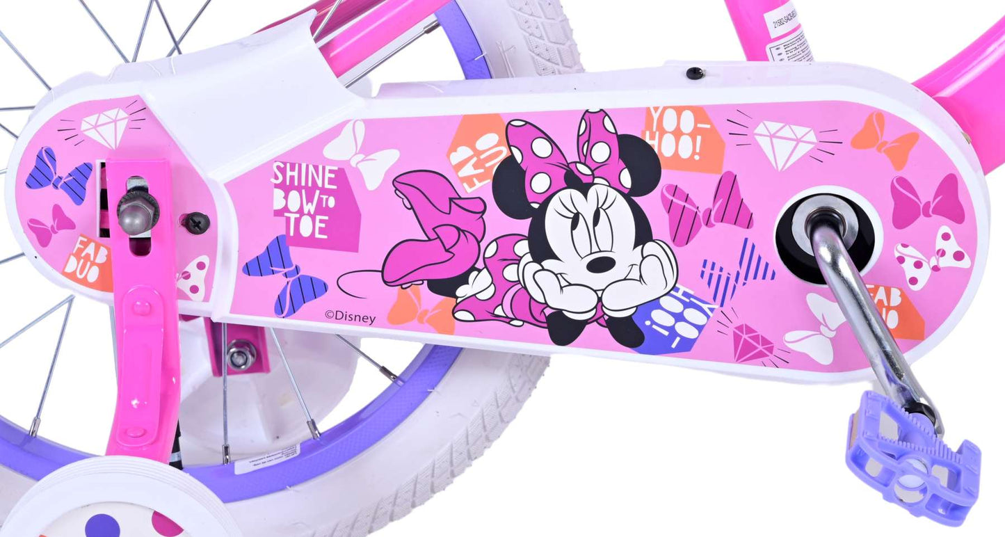 Disney Minnie Barncykel Två Handbromsar 12 tum, Rosa - Lilla Cykelbutiken